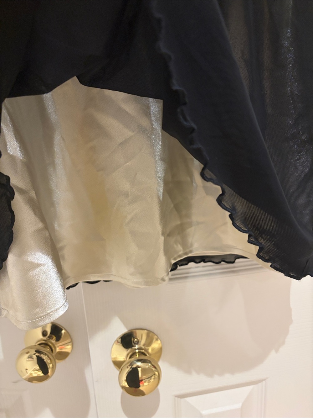 Black Satin A-Line Maxi Skirt - Picture 2 of 4